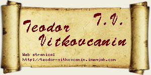 Teodor Vitkovčanin vizit kartica
